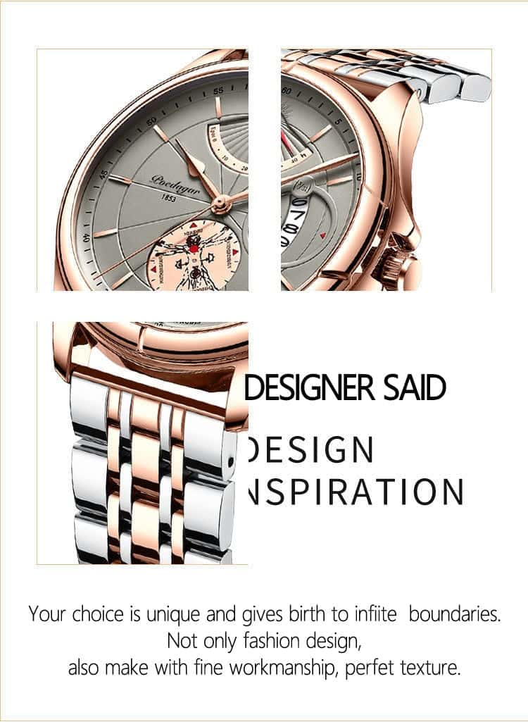 Close-ups of the grey dial and the two-tone bracelet links